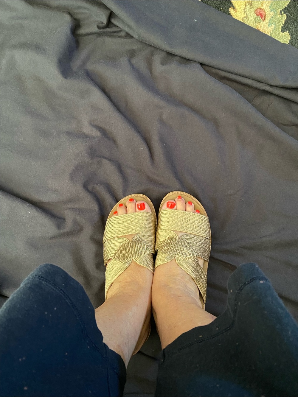Corkys Gold Woven Slide Mules - Picture 5 of 5